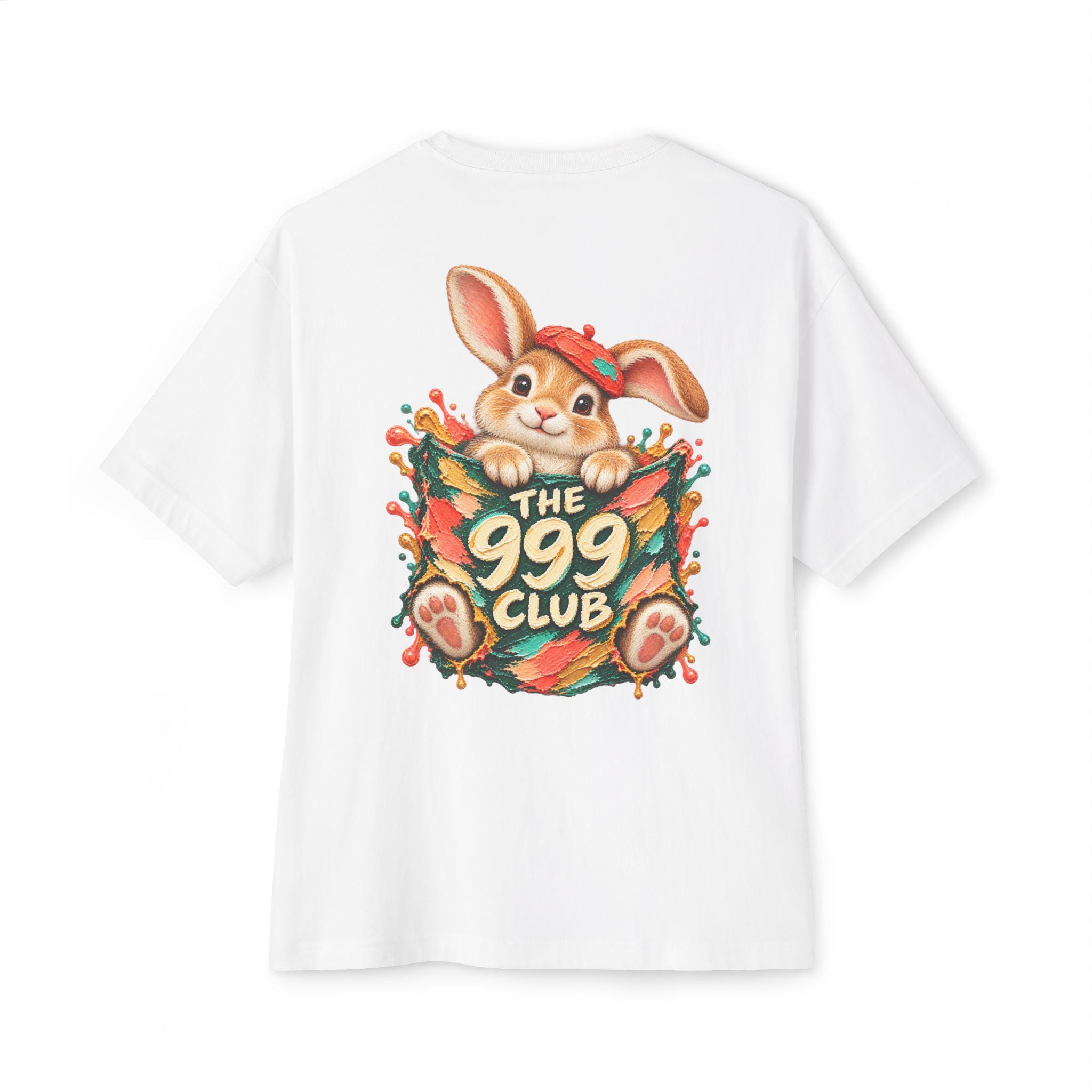 Plain White Tee | Blank Canvas Oversized Boxy Tee — THE 999 CLUB wearable art