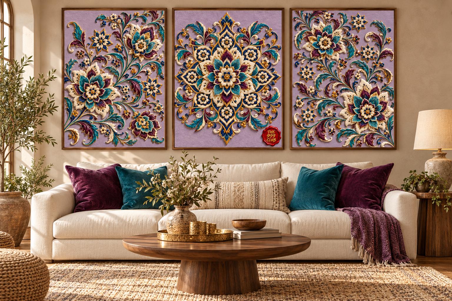 Porcelain and Glass Flowers Art Poster, Colorful Floral Wall Art, Ceramic and Fused Glass Inspired Artwork, Elegant Botanical Home Decor Art — THE 999 CLUB digital wall art