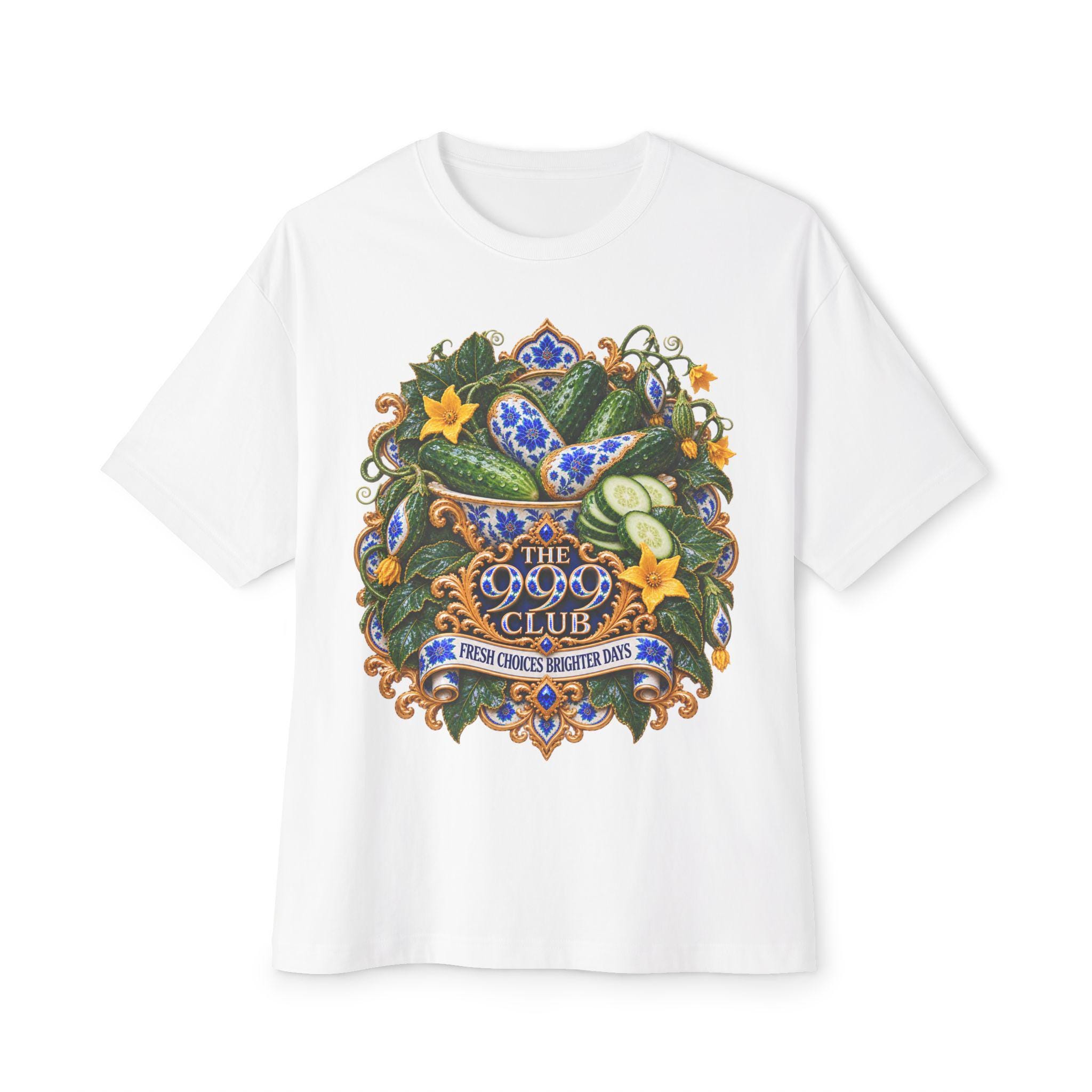 The 999 Club decorative crest Tee | Botanical snake and flowers