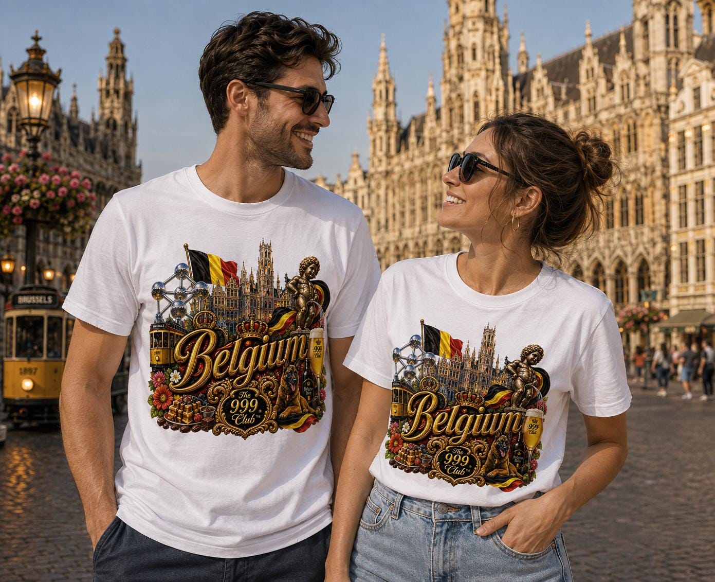 Belgium Travel Tee: Brussels Heritage, European Culture (Oversized Cotton)