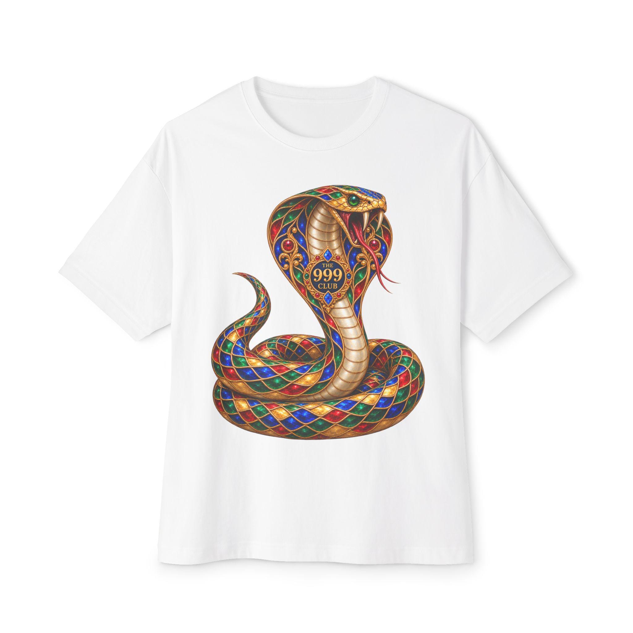 Colorful Cobra Illustration T-Shirt | Diamond Scale Snake Tee — original animal art T-shirt design by THE 999 CLUB