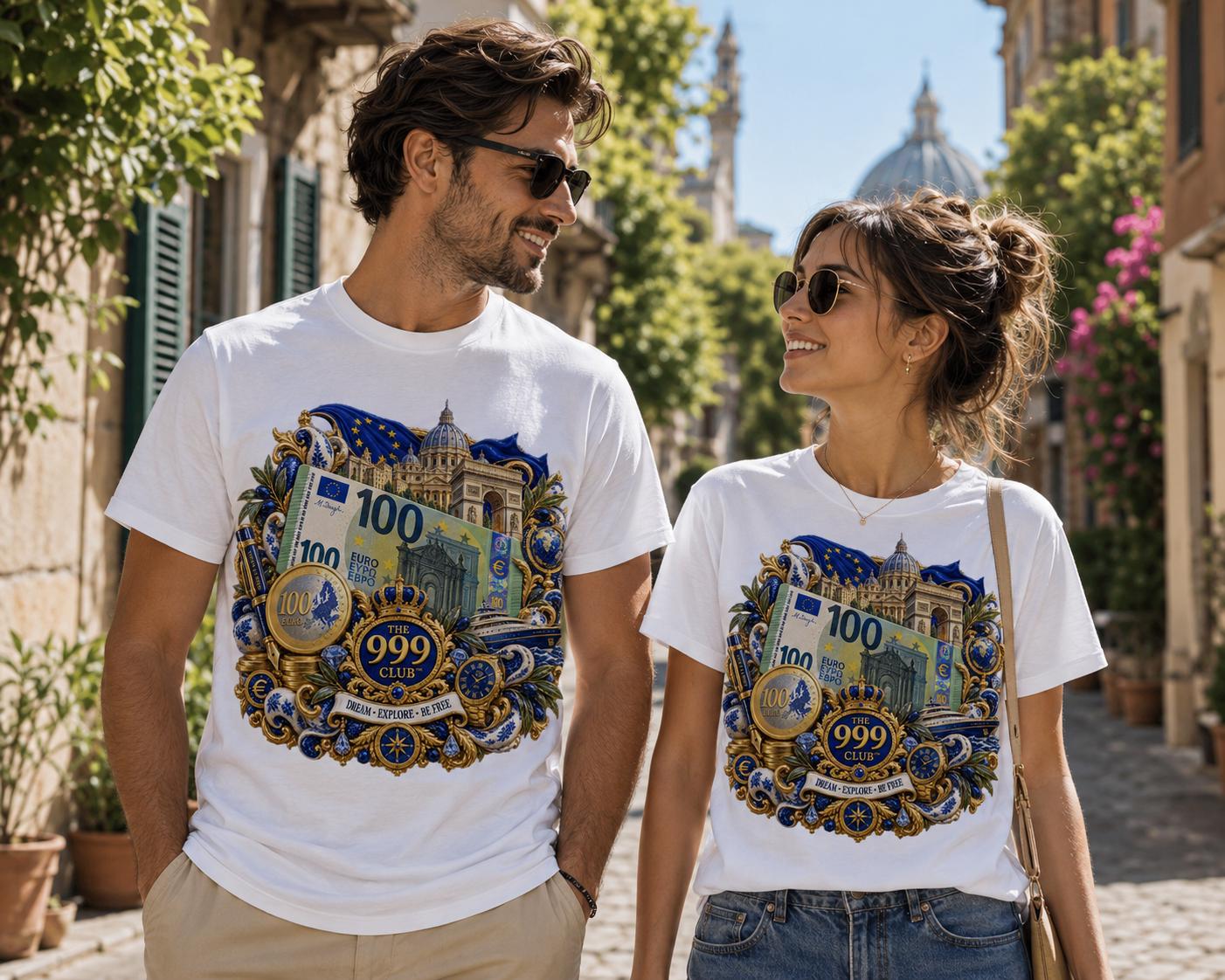 European Currency Crest 100 Euro Tee | Money Coin Emblem T-Shirt Vintage Graphic T Shirt Unisex Tee Retro Streetwear