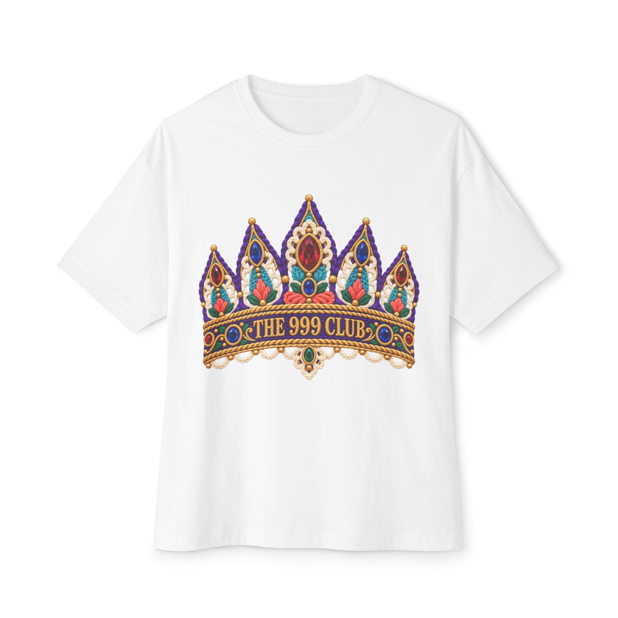 The 999 Club Crown Tee | Jewel-Encrusted Crown Graphic T-Shirt Wool Knit — original porcelain luxe T-shirt design by THE 999 CLUB