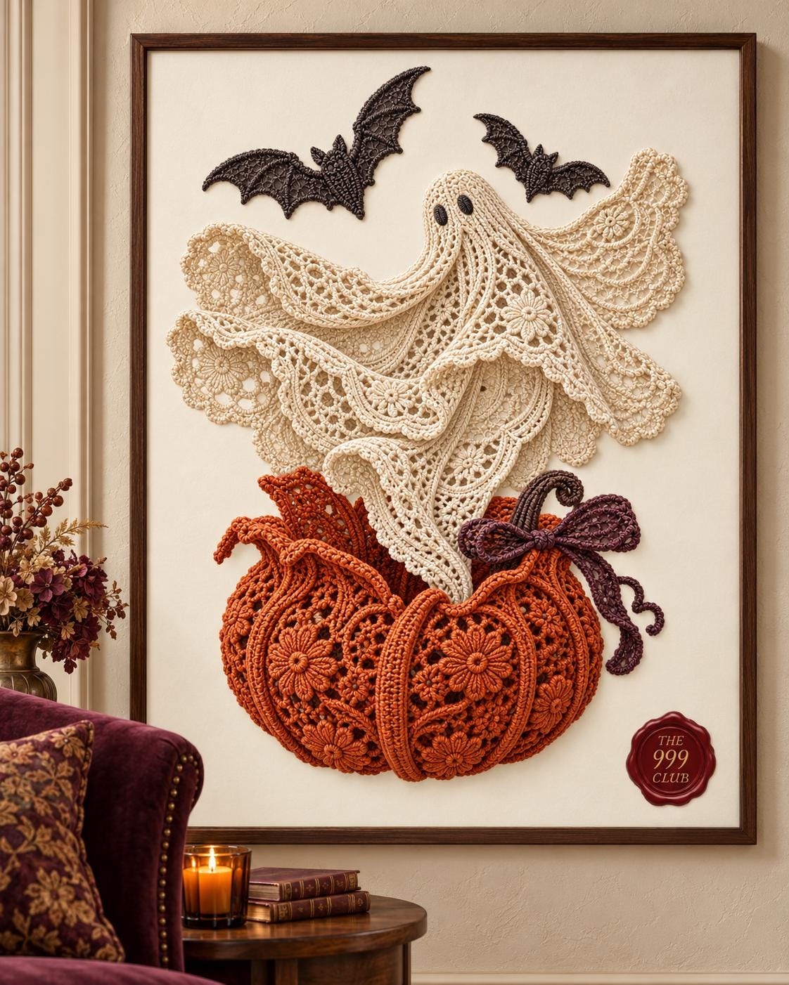 Vintage Halloween Art Print, Oil Painting Style Poster, Eerie Autumn Wall Decor, Gothic Gallery Wall Accent, Spooky Season Gift — THE 999 CLUB digital wall art