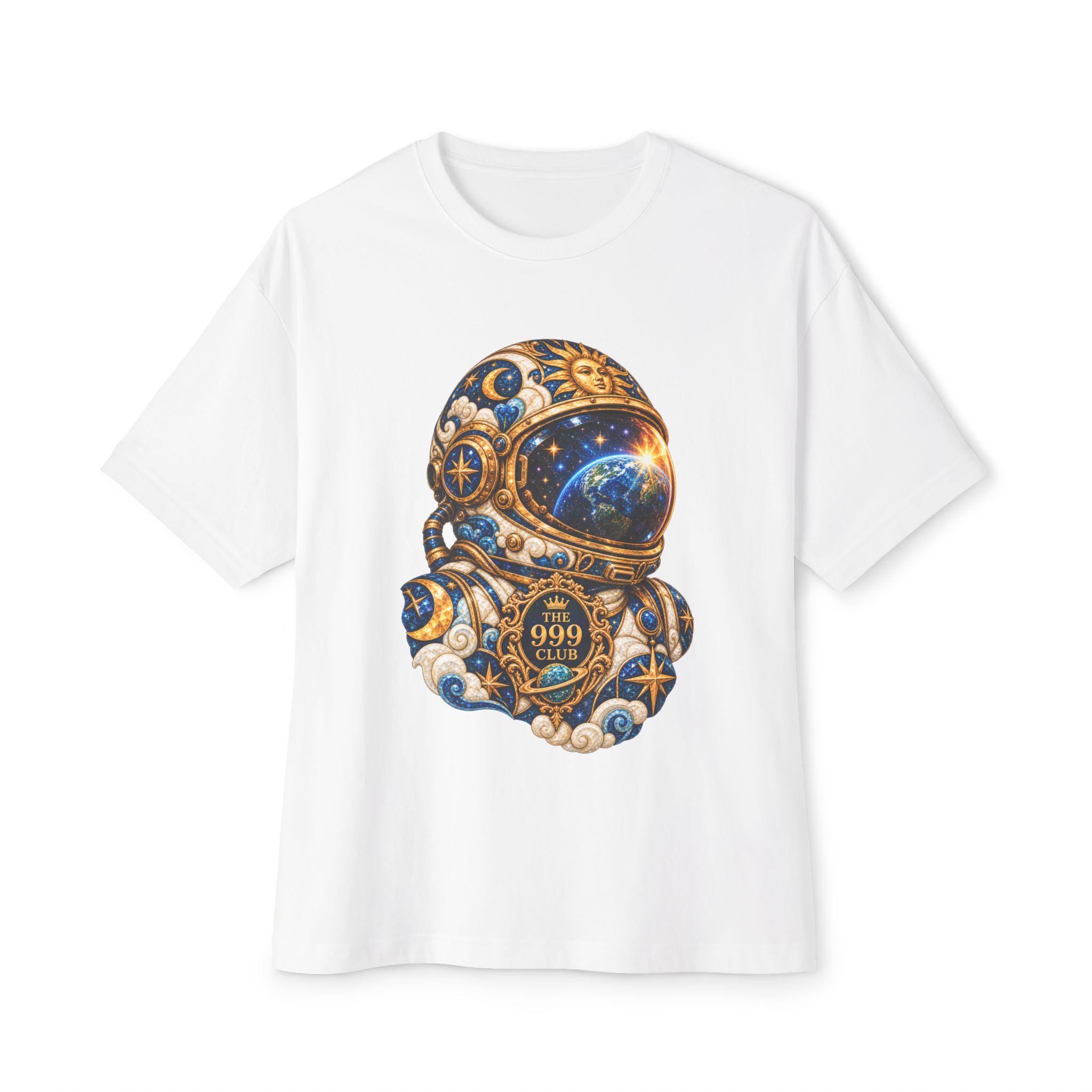 Steampunk Astronaut Helmet Tee | Space Illustration T-Shirt — original signature tees T-shirt design by THE 999 CLUB