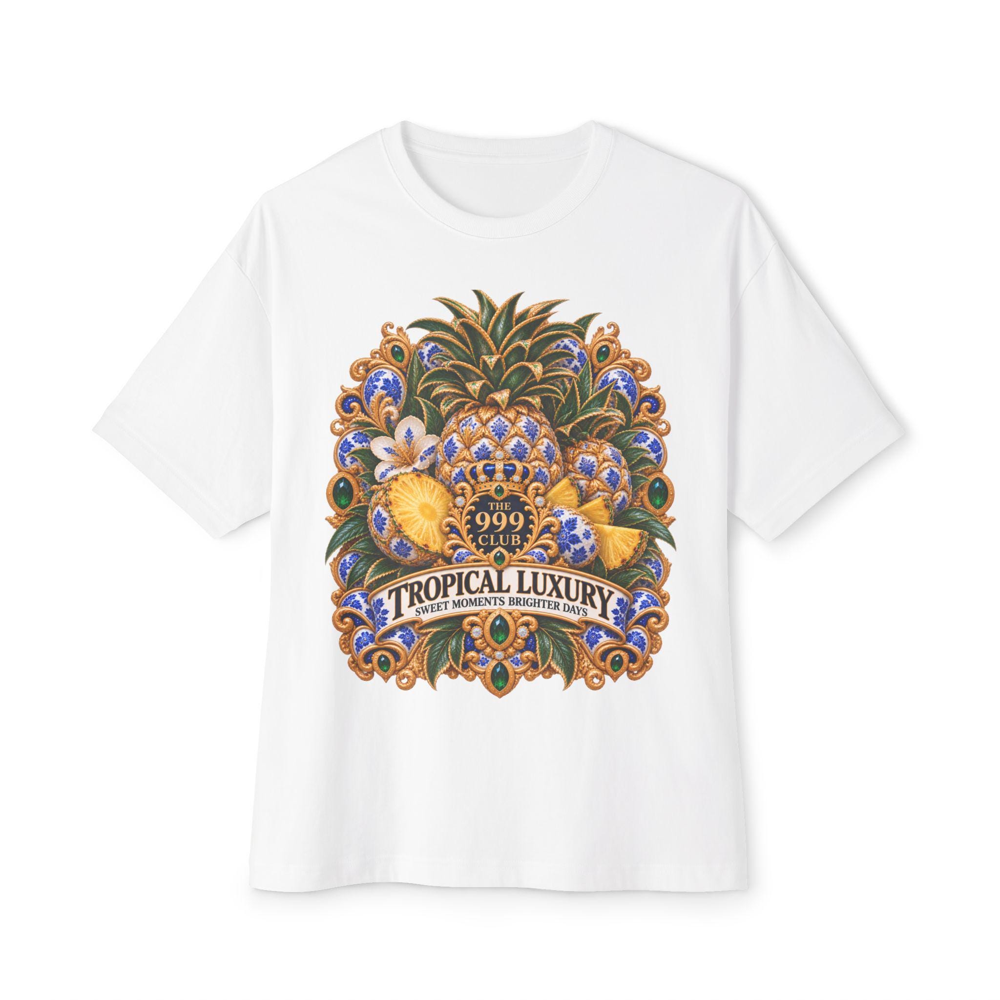 Tropical Luxury Pineapple Graphic Tee | Vintage Fruit Illustration