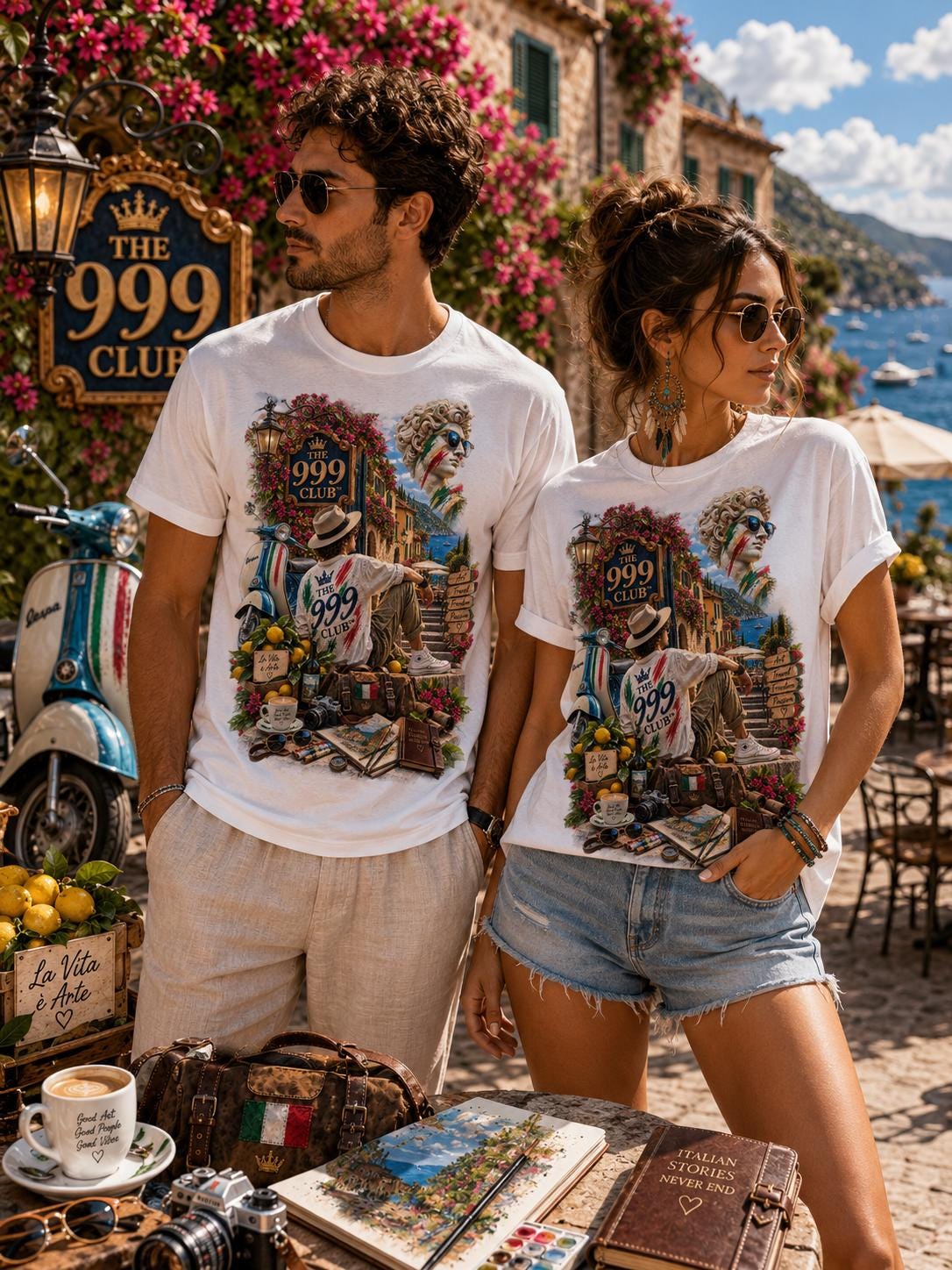 Boho Art T-Shirt, Nostalgic Objects, Lantern Glow, Jersey (Combed Cotton)