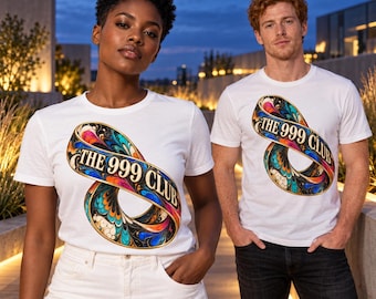 The 999 Club Script Ribbon Tee | Graphic T-Shirt Wearable Art