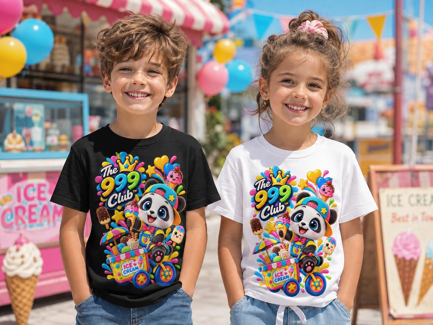 Colorful Panda Bike Ride Toddler Tee | Animal, Rainbow Ice Cream