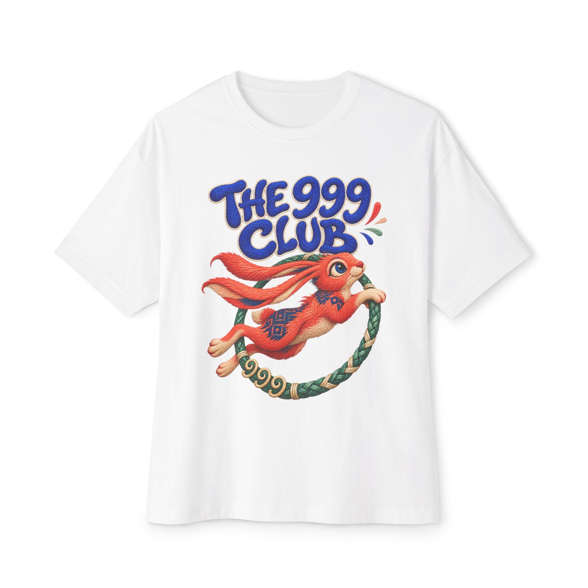 The 999 Club rabbit hoop shirt | Tee — THE 999 CLUB wearable art