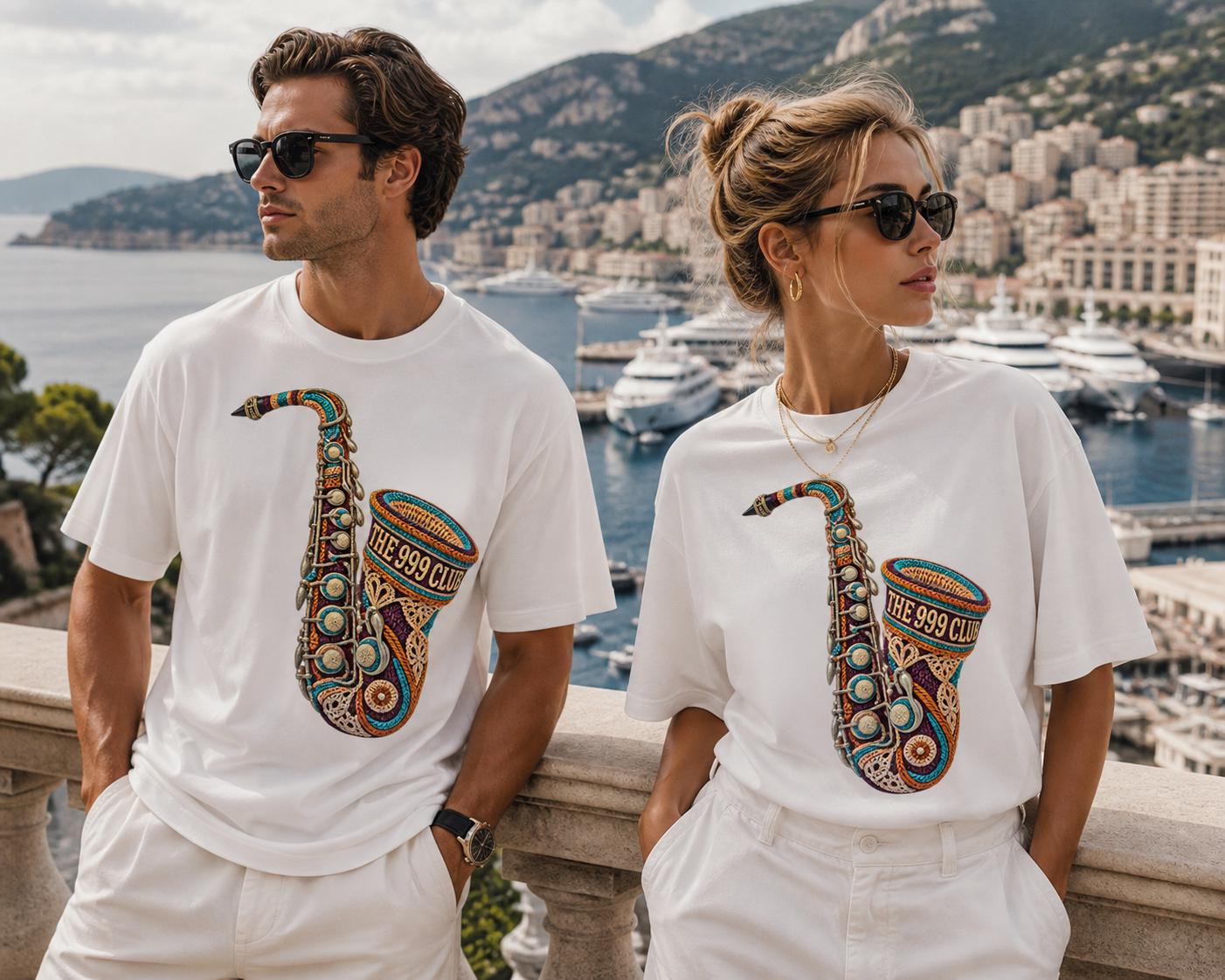 Fall Fashion, Intricate Saxophone Illustration Tee | Saxophone Graphic Shirt | Music Instrument Top Wearable Art — THE 999 CLUB wearable art