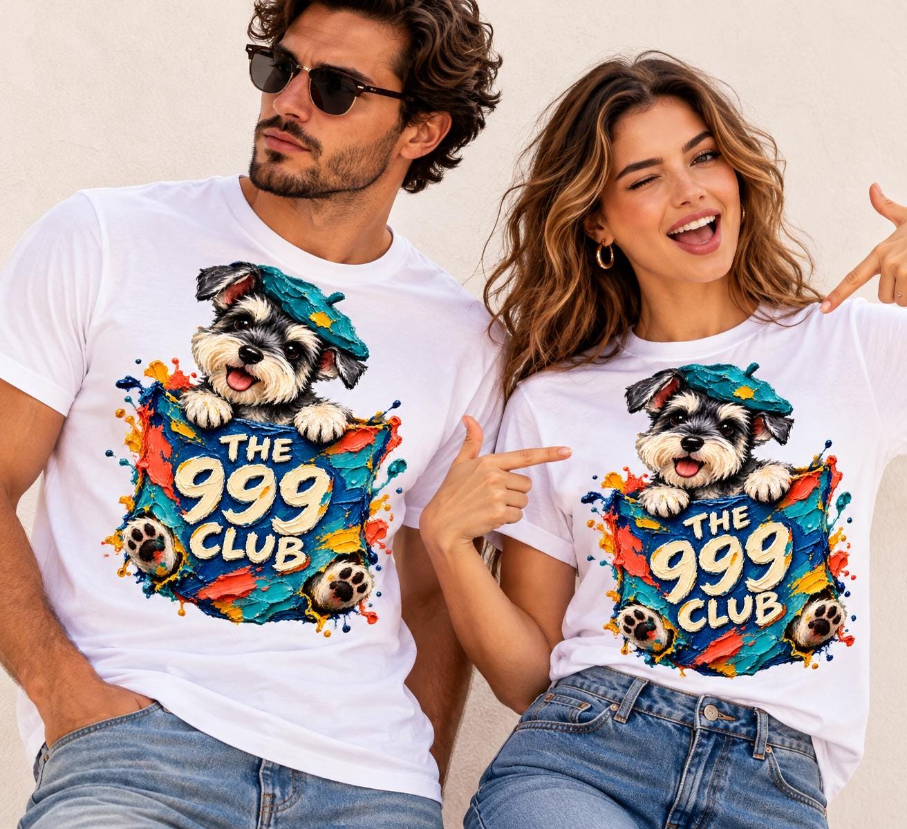 The 999 Club Puppy Tee | Dog Illustration T-Shirt — THE 999 CLUB wearable art