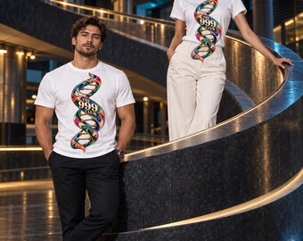 The 999 Club Dna Graphic Tee | Vintage Psychedelic Spiral T-Shirt DNA Wearable Art