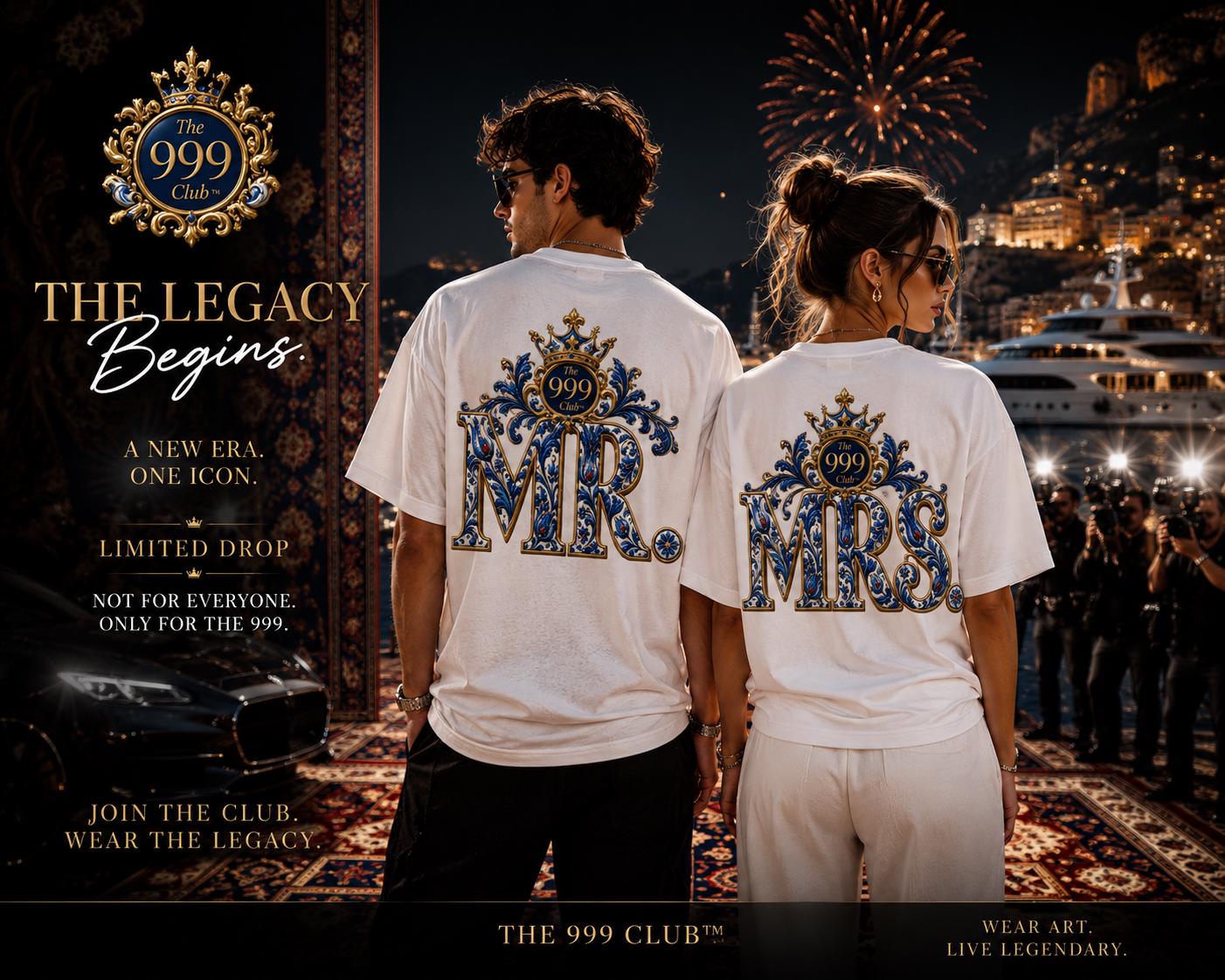 Personalized Mr. & Mrs. Oversized Cotton T-Shirt: Street Style Birthday Gift