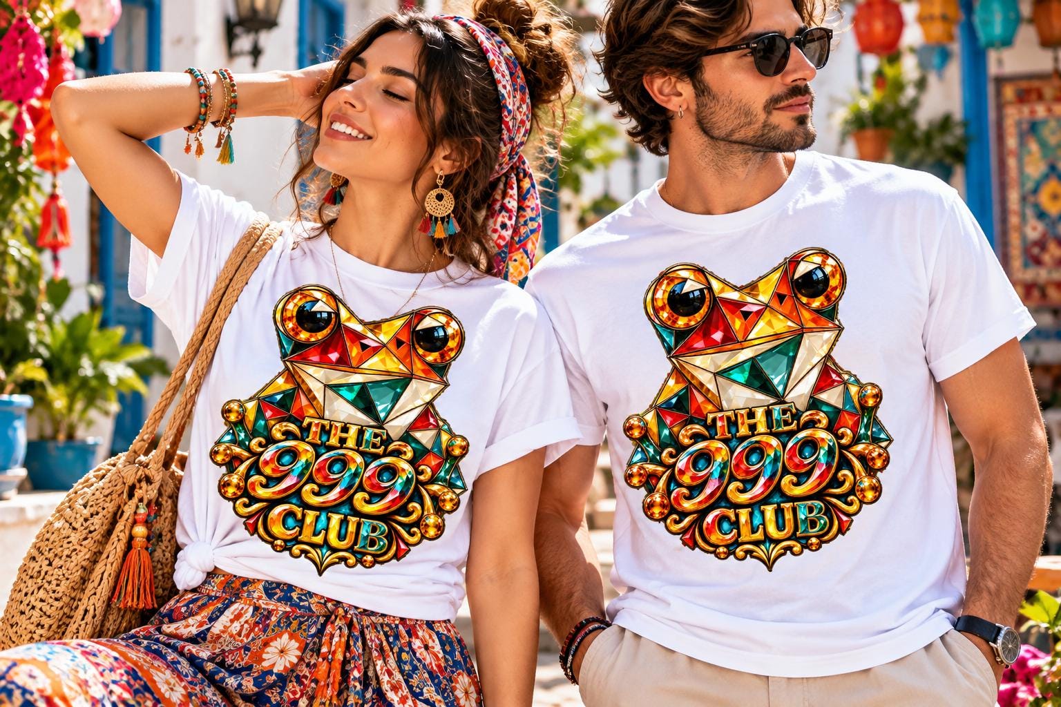 Stained Glass Frog T-Shirt, Colorful Glass Art Graphic Tee, Frog Design, Bohemian Wearable Art, Vintage Streetwear, Unique Frog Lover Gift — THE 999 CLUB wearable art