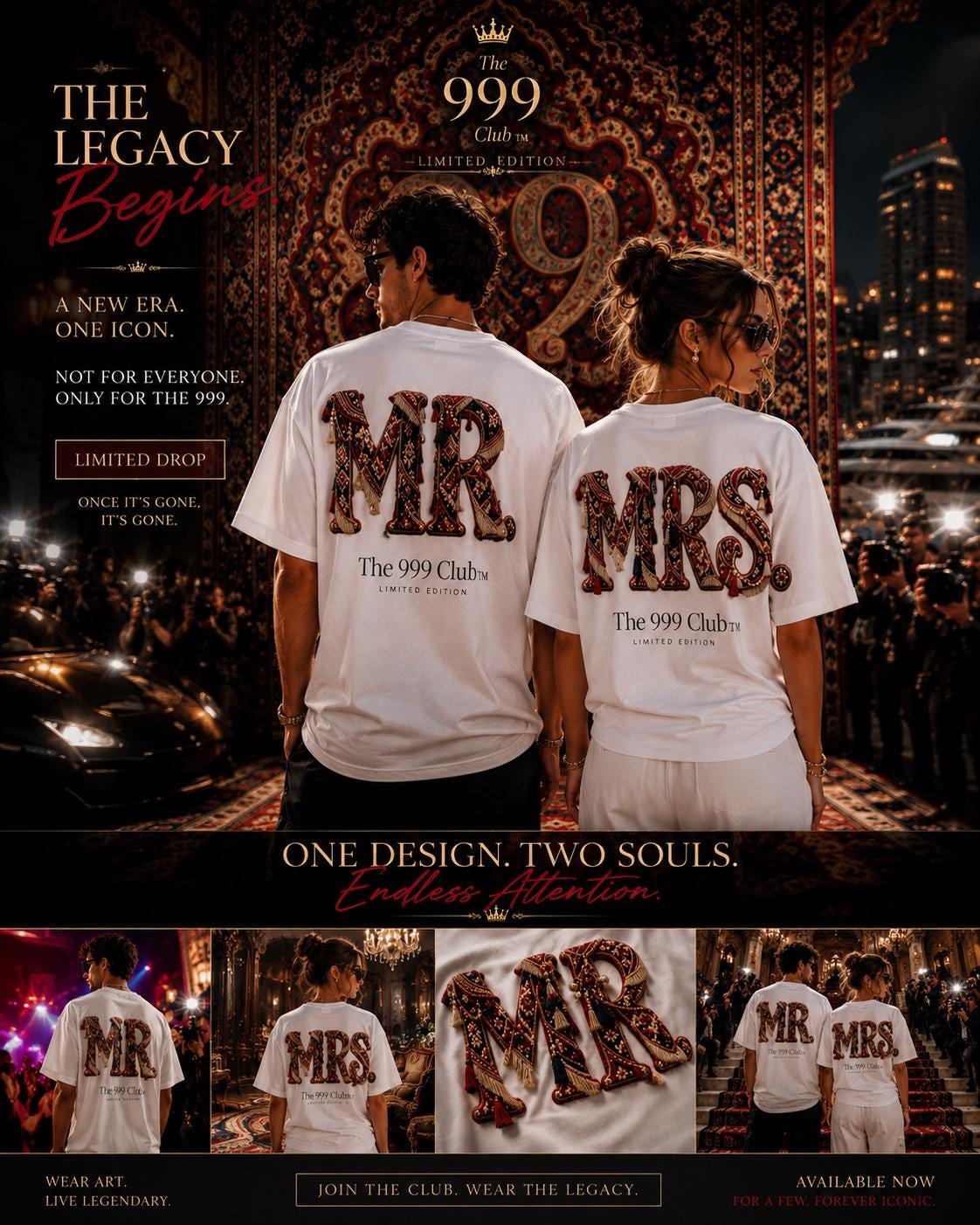 Mr. & Mrs. Holiday Gifts -Shirts: Street Style Couple Gift (Limited Edition)
