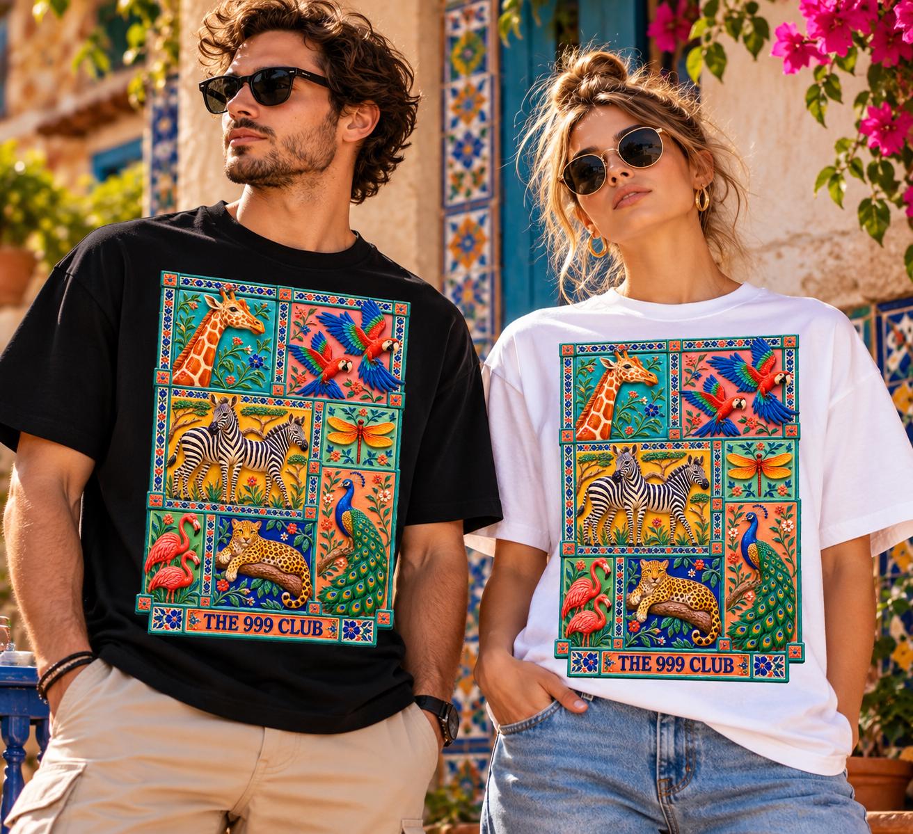 Giraffe Tiger Dragonfly Parrot Zebra Peacock Flamingo T-Shirt, Wildlife Art Tee, Wearable Art, Casual Everyday Wear, Animal Lover Gift — THE 999 CLUB wearable art