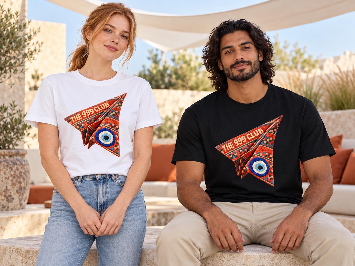 Origami Paper Airplane T-Shirt, Traditional Rug Pattern Art Tee, Carpet Motif Design, Unique Wearable Art, Unisex Streetwear, Artistic Gift — THE 999 CLUB wearable art
