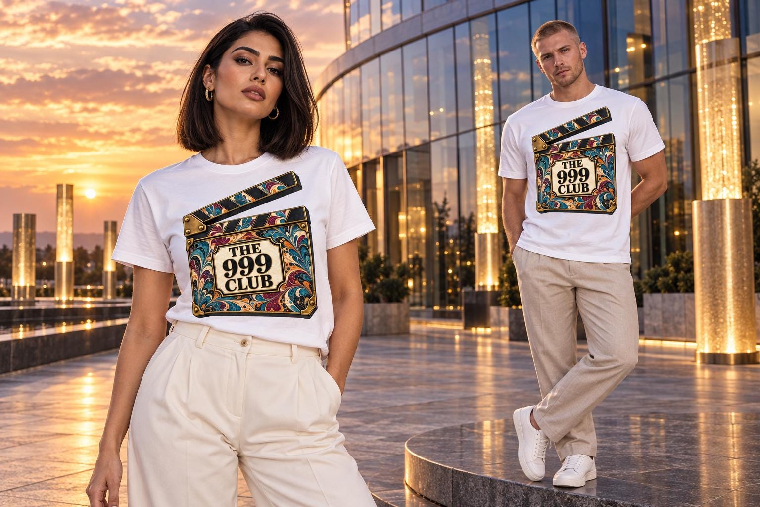 Fall Fashion, The 999 Club Clapperboard Tee | Vintage Marbled Film Design — THE 999 CLUB wearable art