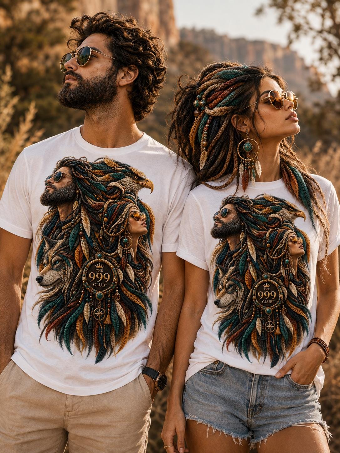 Avant Garde Feather Portrait Tee, Tribal Art, Animal Lover Shirt, T-Shirt, Design Tee, Personalized Tshirt