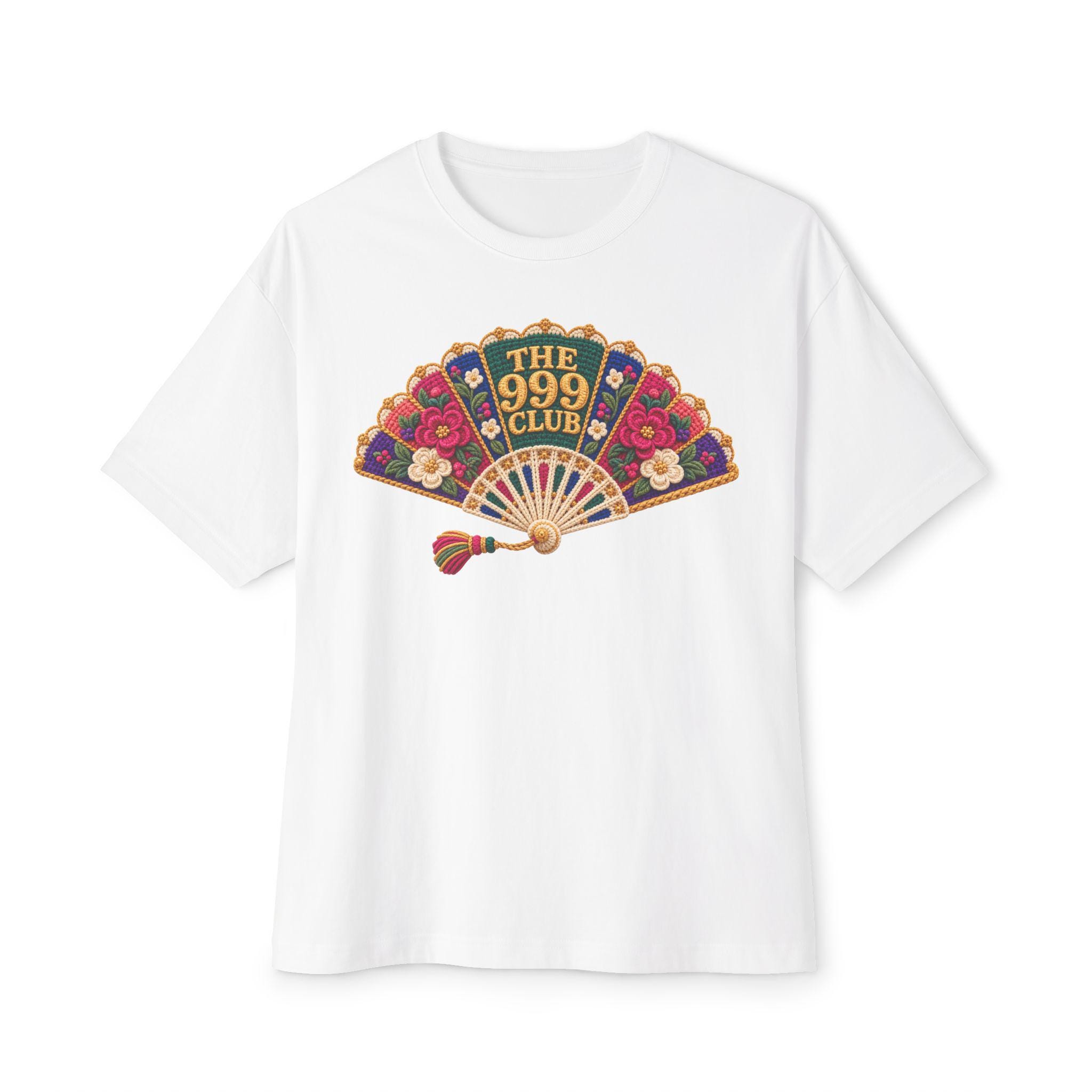 The 999 Club Fan Graphic Tee | Wool Knit Decorative Floral Hand Fan T-Shirt — THE 999 CLUB wearable art