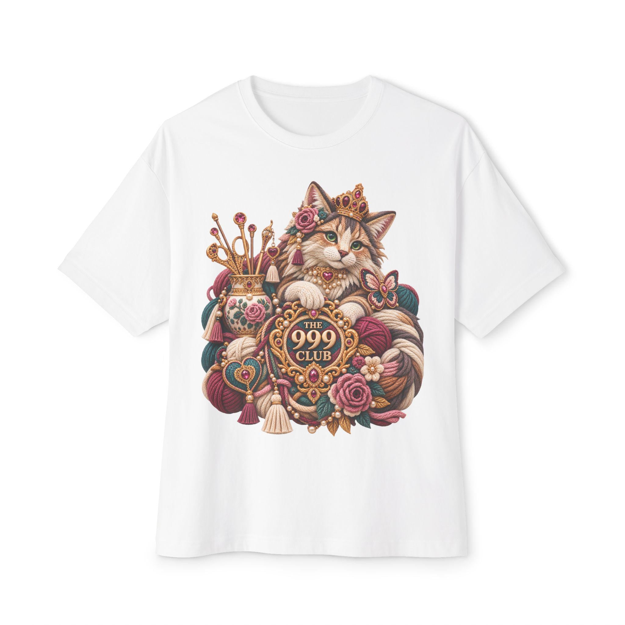 Victorian Cat with Flowers The 999 Club Tee — THE 999 CLUB wearable art