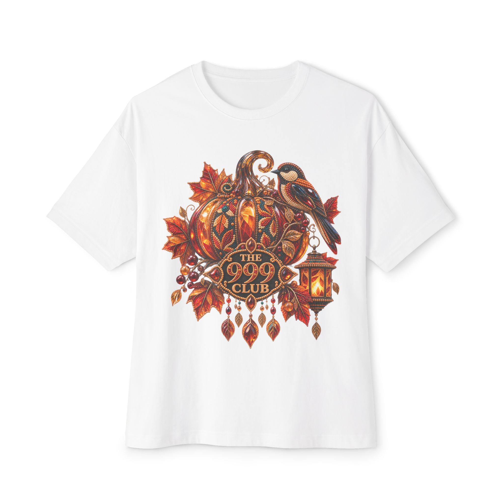 Pumpkin Illustration Tee | Autumn bird lantern design — original holiday T-shirt design by THE 999 CLUB