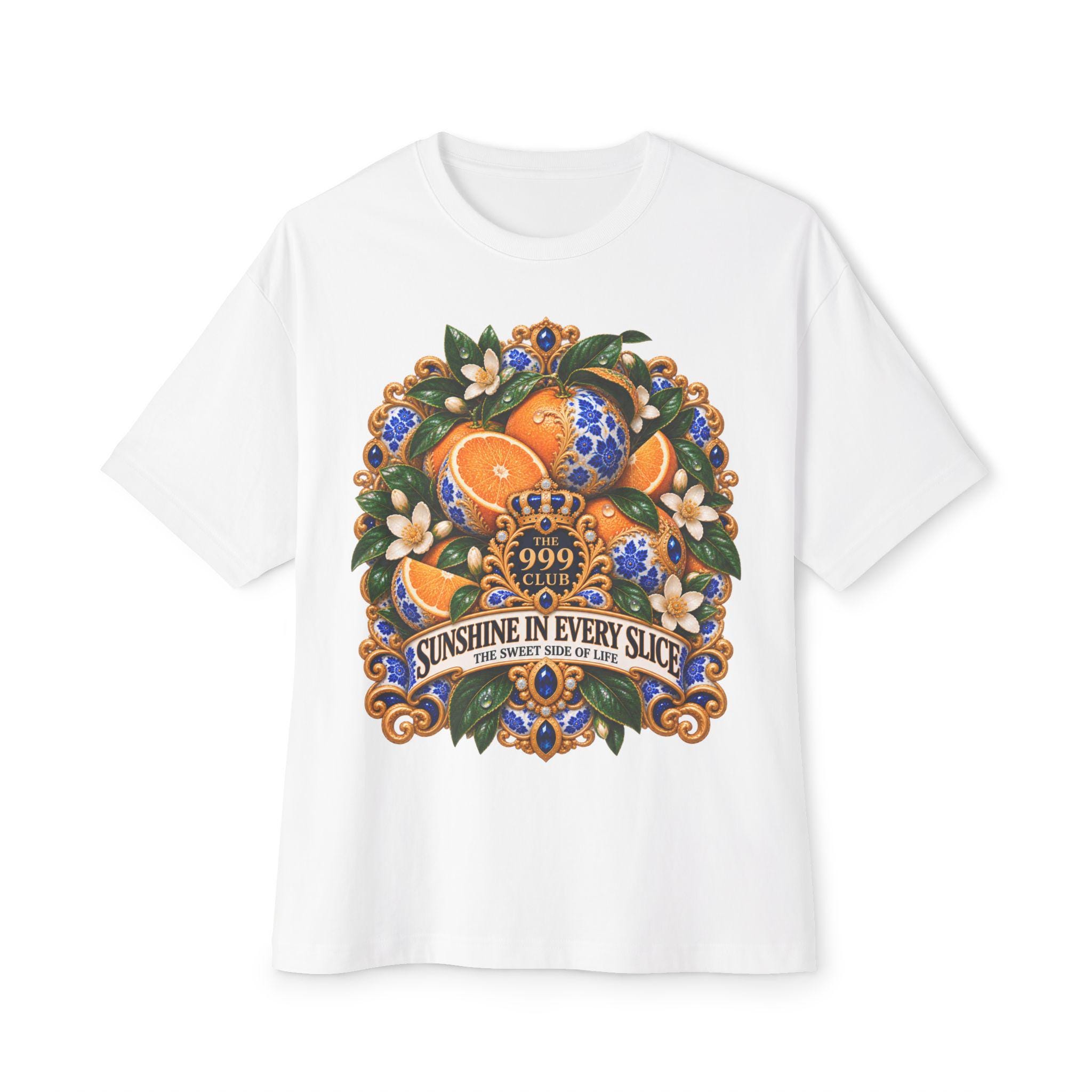 Sunshine in Every Slice orange illustration Tee | Floral citrus graphic tee