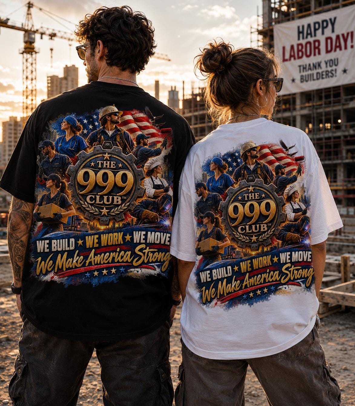 The 999 Club Worker T-Shirt, Labor Day Gift, Industrial Lifestyle Apparel