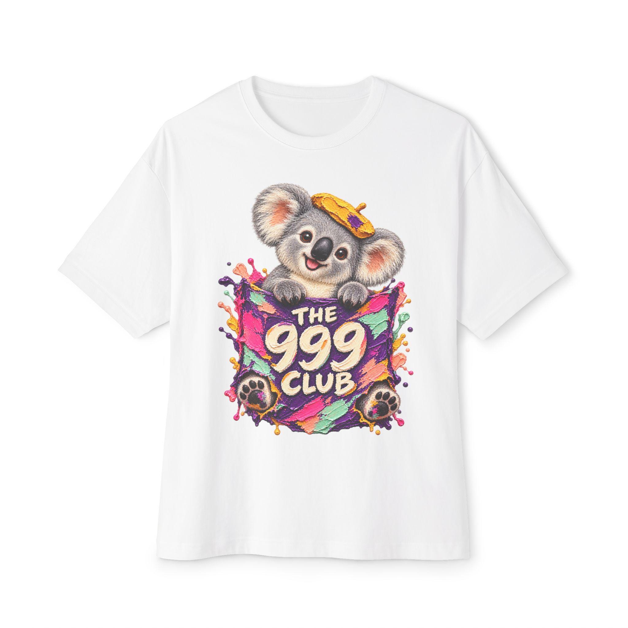 Koala 'The 999 Club' Graphic Tee | Oversized Cotton T-Shirt — THE 999 CLUB wearable art
