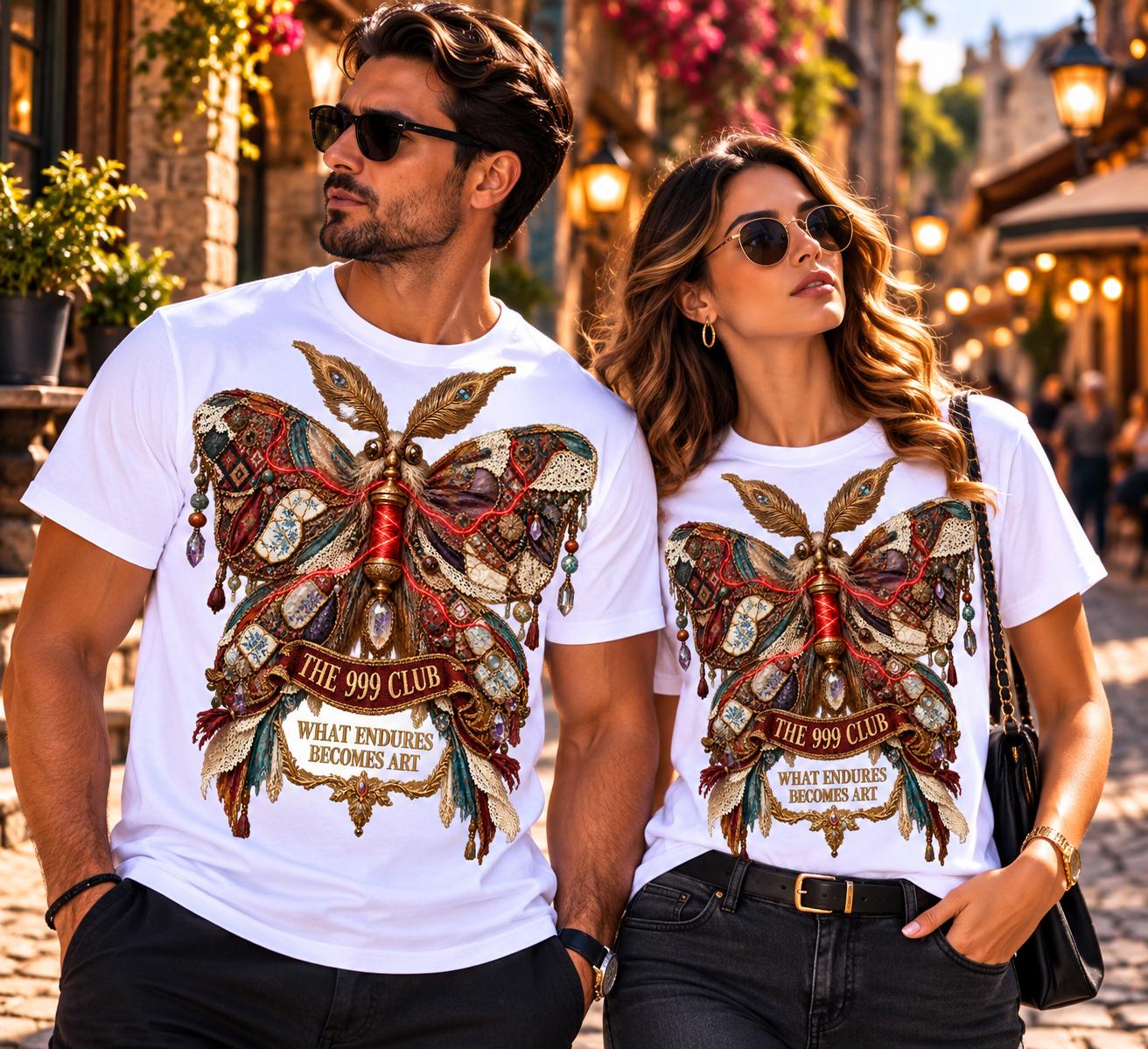 Victorian Moth Illustration Tee | Botanical Moth Art Shirt