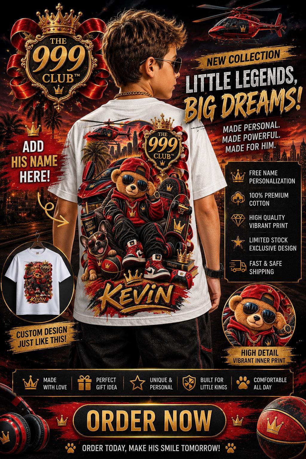Kids T-Shirt Custom Name Design Letter