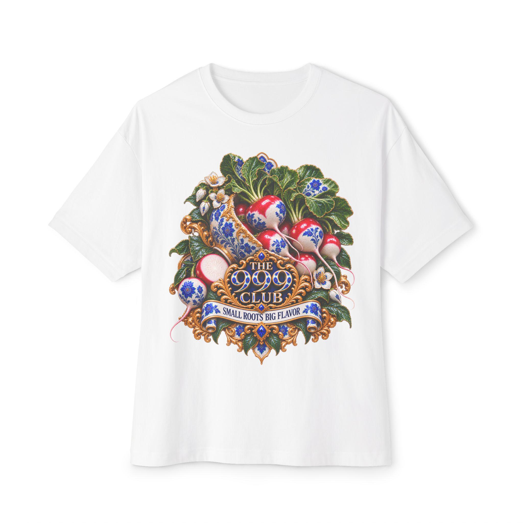 Radish & Floral Crest Tee | The 999 Club "Small Roots Big Flavor"