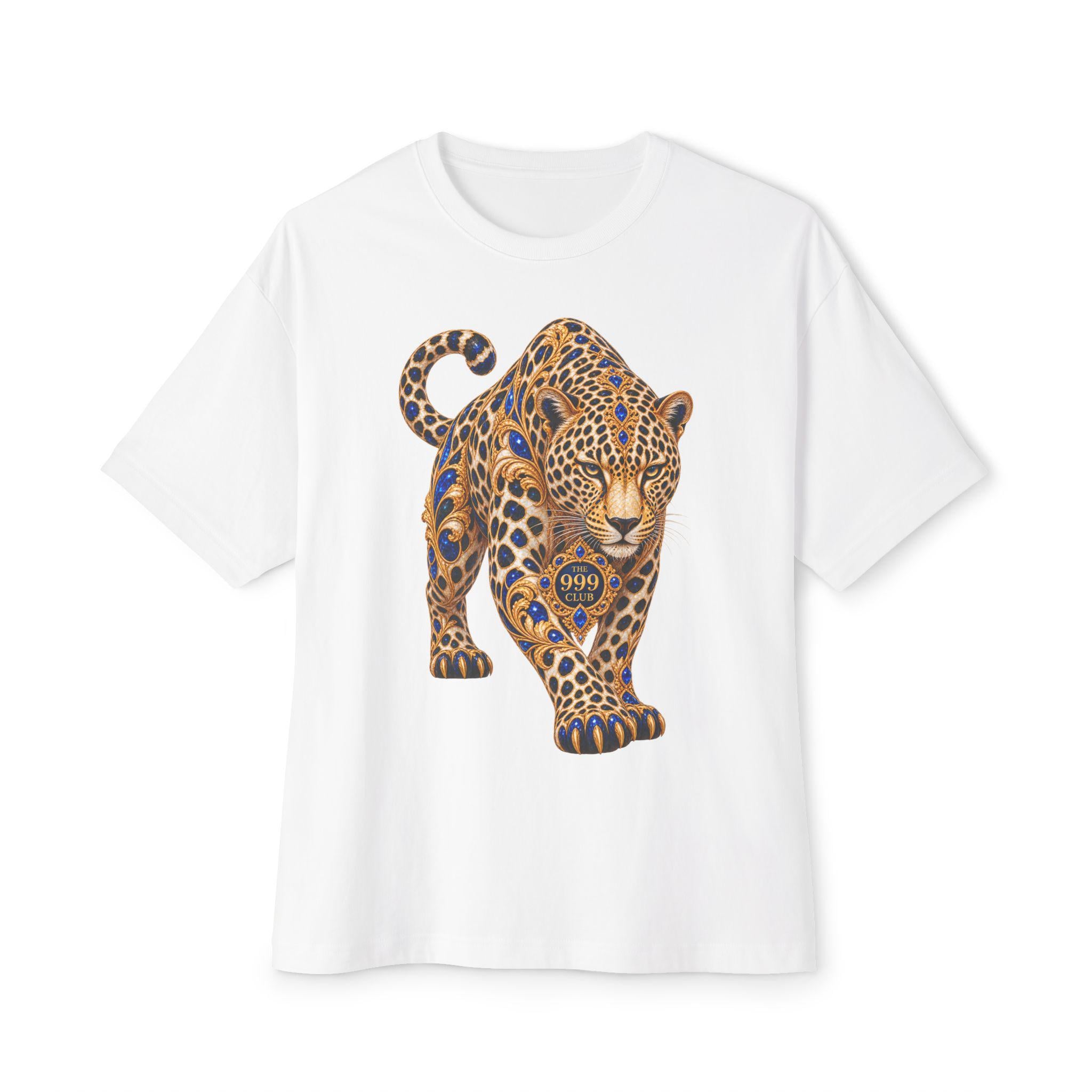 Leopard Illustration Tee | Vintage Spotted Cat Graphic Shirt — original animal art T-shirt design by THE 999 CLUB
