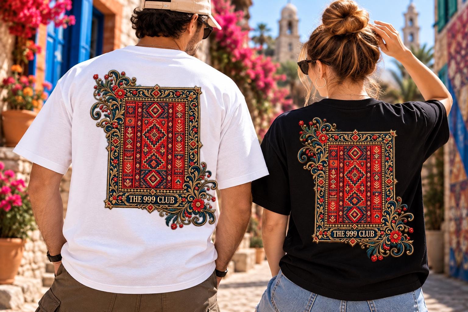 Vintage Persian Rug Art Tee, Distressed Ottoman Kilim Motif Shirt, Antique Carpet Inspired Design, Everyday Wearable Art, Limited Edition — THE 999 CLUB wearable art