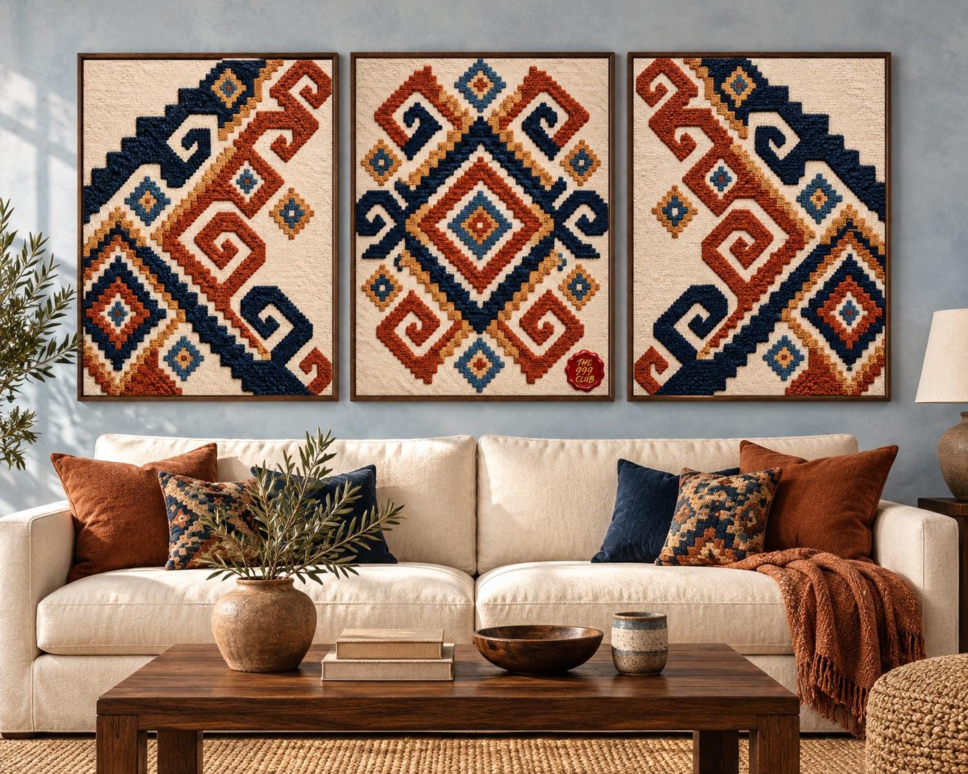 Wall Art Poster, Traditional Turkish Rug Pattern, Woven Textile Inspired Artwork, Bohemian Canvas Print, Rustic Home Decor, Folk Art — THE 999 CLUB digital wall art