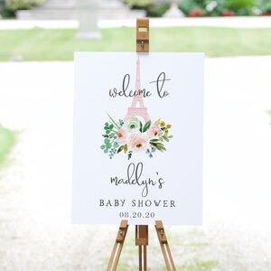 Anpassbare Paris Baby-Dusche Willkommensschild, Französisch Baby-Dusche Willkommen Zeichen Vorlage, Dusche Willkommen Zeichen sofortigen Download [id:4838874]