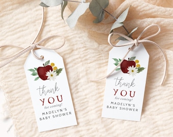 Customizable Apple of Our Eye Baby Shower Favor Tag, Apple Gift Tags, Instant Download [id:9115052]