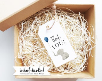 Little Peanut Elephant Baby Shower Favor Tags, Elephant Gift Tags, Instant Download [id:3938074]