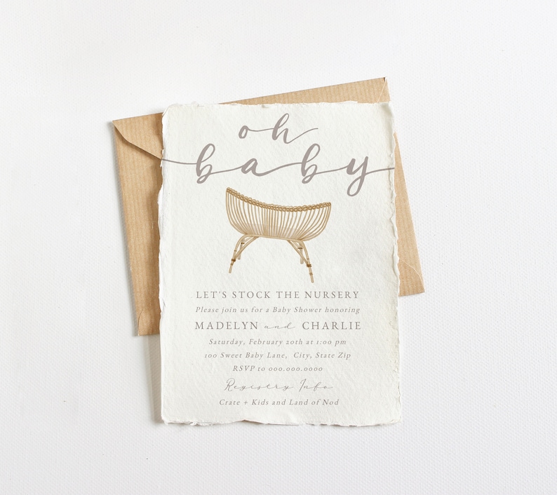 Gender Neutral Baby Shower Invitation Neutral Nursery Baby Etsy UK