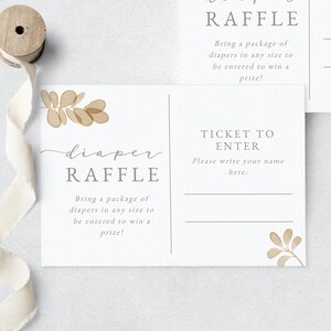 Gender Neutral Baby Shower Diaper Raffle Insert Card, Neutral Nursery Diaper Raffle Template, Bassinet Baby Instant Download  [id:9516774]