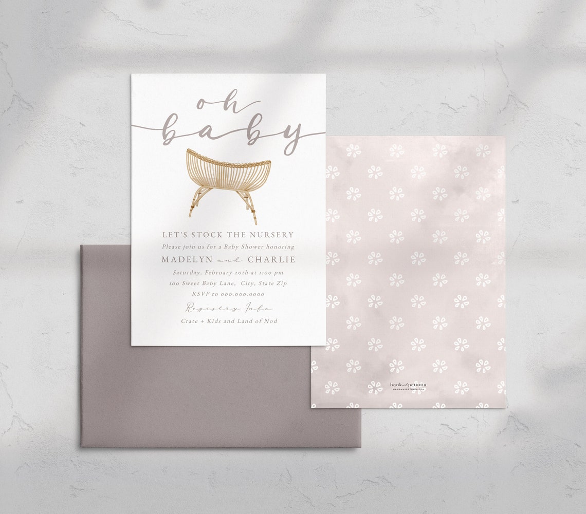 Gender Neutral Baby Shower Invitation Neutral Nursery Baby Etsy