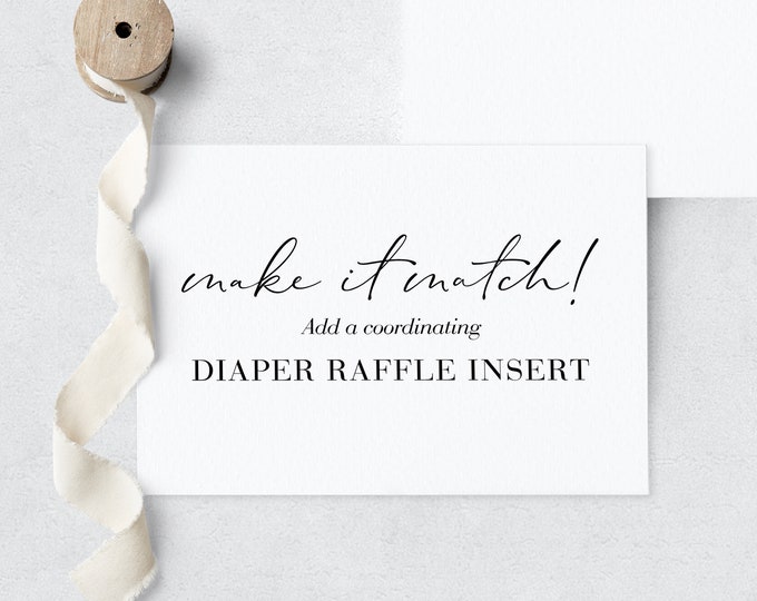 Featured Listing Image Coordinating Diaper Raffle Insert Add on 