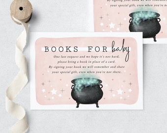 A Baby is Brewing Baby Shower Book Request Insert Card, Witch Books for Baby Insert, Halloween Baby Shower Instant Download [id:9338737]