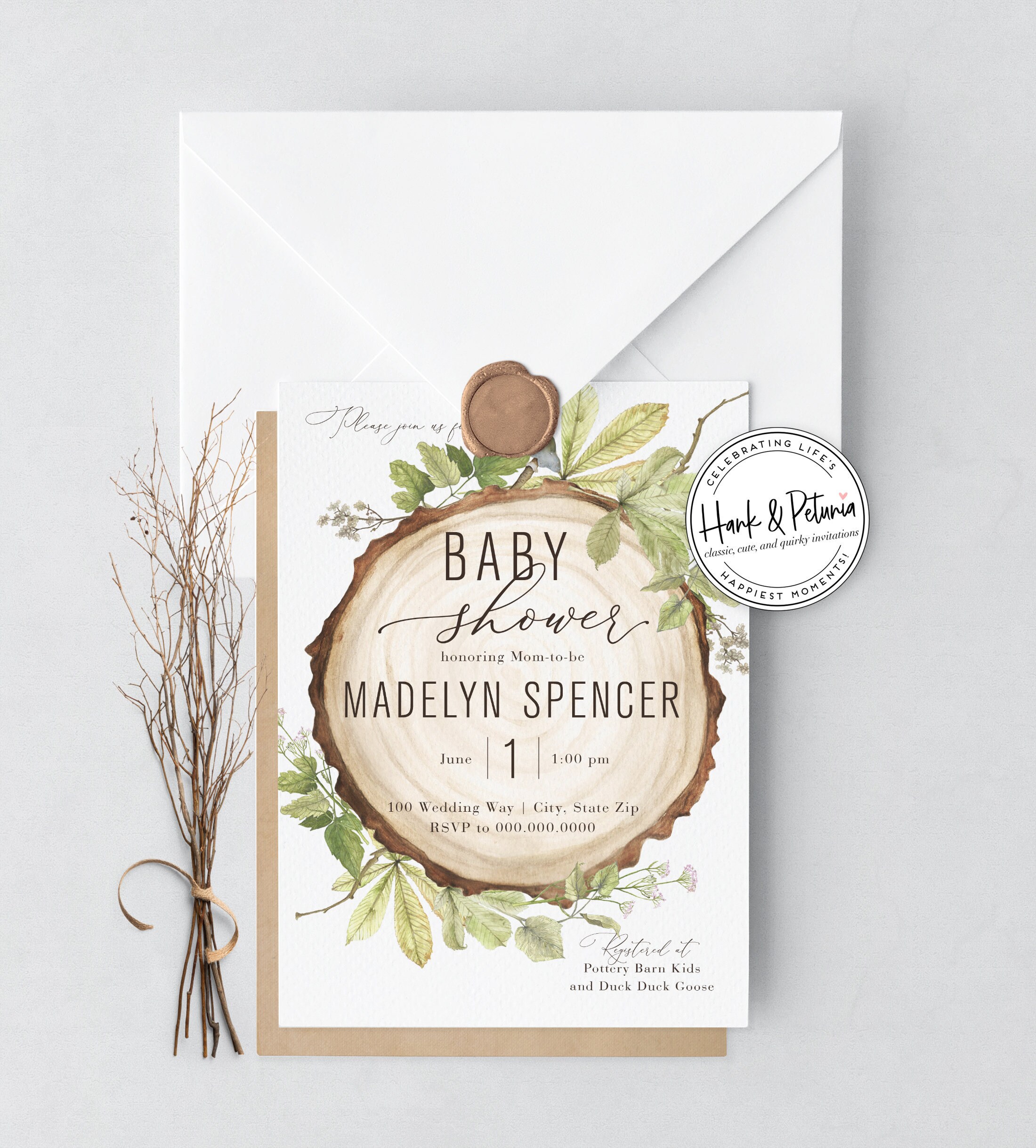 Rustic Woodland Baby Shower Invitations Gender Neutral Baby Rustic Woodland Baby Shower Invitations Gender Neutral Baby