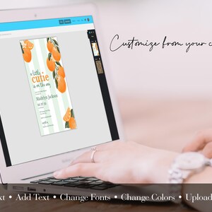 Little Cutie Baby Shower Invitation, Orange Baby Shower Digital Invite Template, Summer Citrus Baby Shower Instant Download [id:32477353] image 7