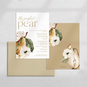 Customizable Pear Couples Shower Invitation Template, Perfect Pear Wedding Shower Invites, Fall Shower Immediate Download id:16921836 image 3