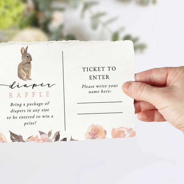 Bunny Raffle Ticket Template - Etsy