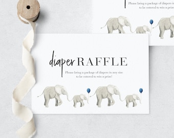 Little Peanut Elephant Baby Shower Diaper Raffle Insert Card, Instant Download [id:3938147]