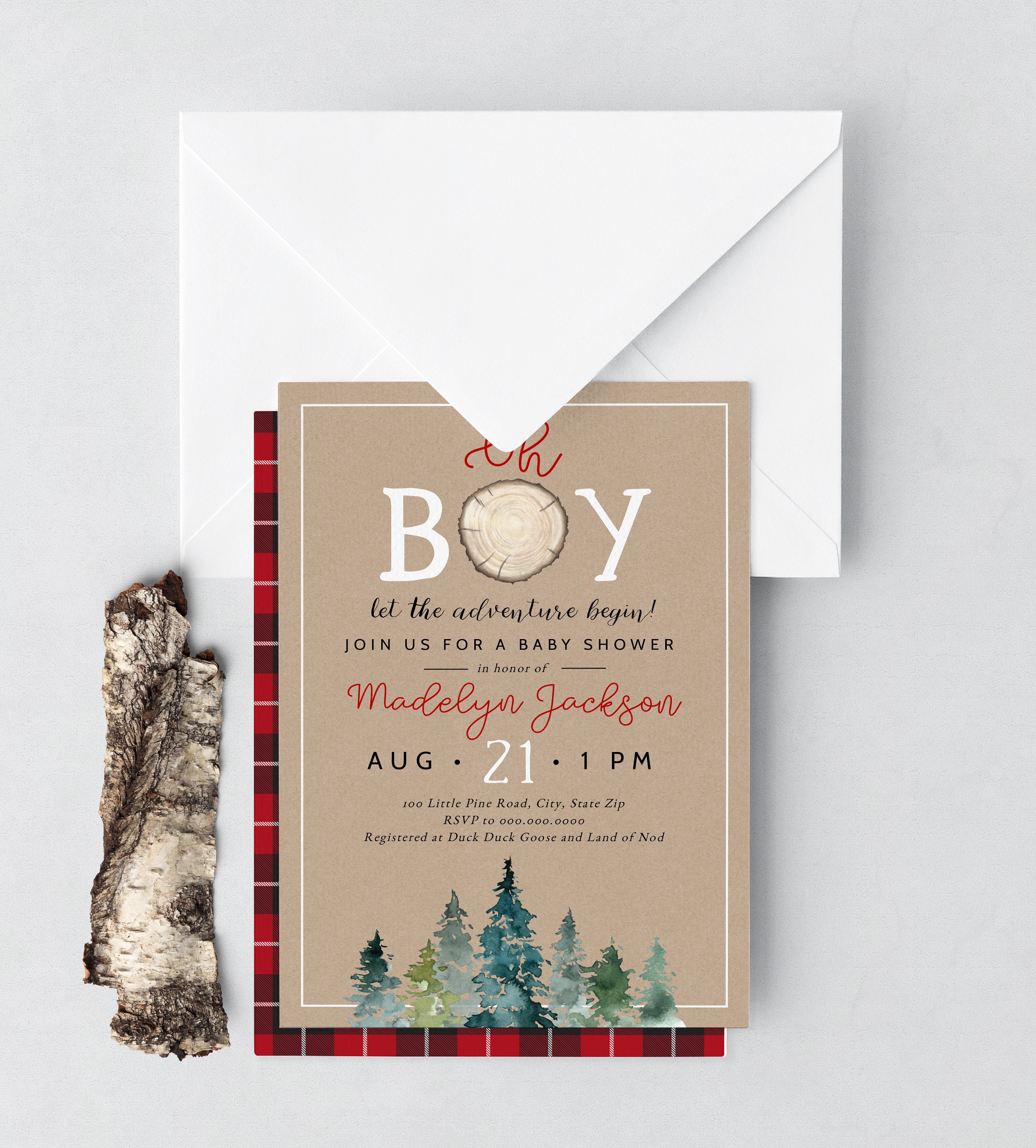 Oh Boy Lumberjack Baby Shower Invitation, Let the Adventure Begin Baby  Shower Digital Invite Template, Shower Instant Download [id:5207481]